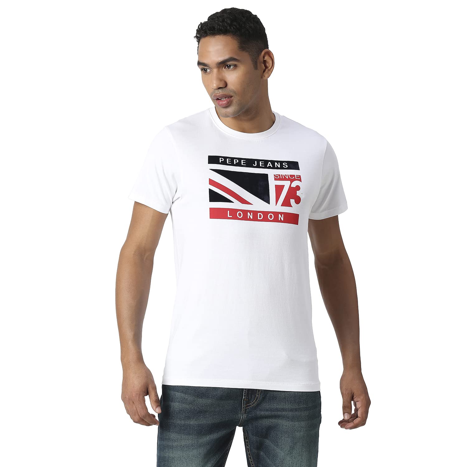 Pepe Jeans Pride Union Jack Printed Tee, White, Xl