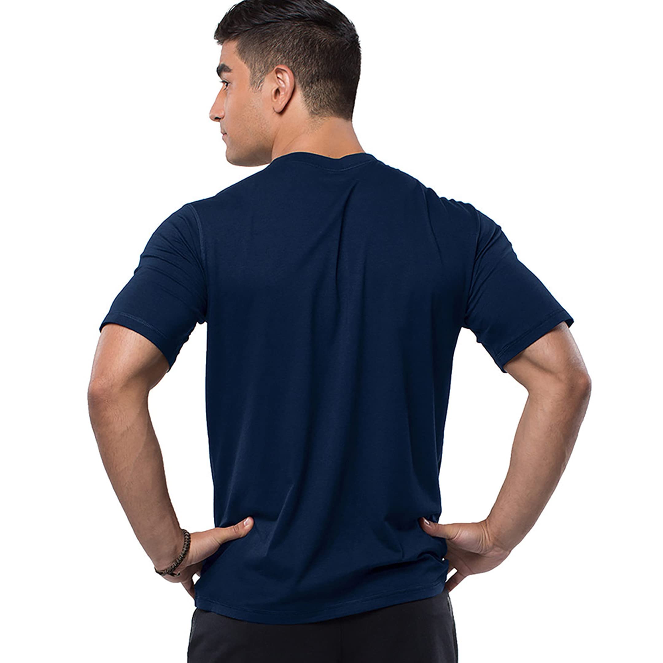 Bamboo Athletic Crew T-Shirt - Navy by Cariloha for Men - 1 Pc T-Shirt (S)