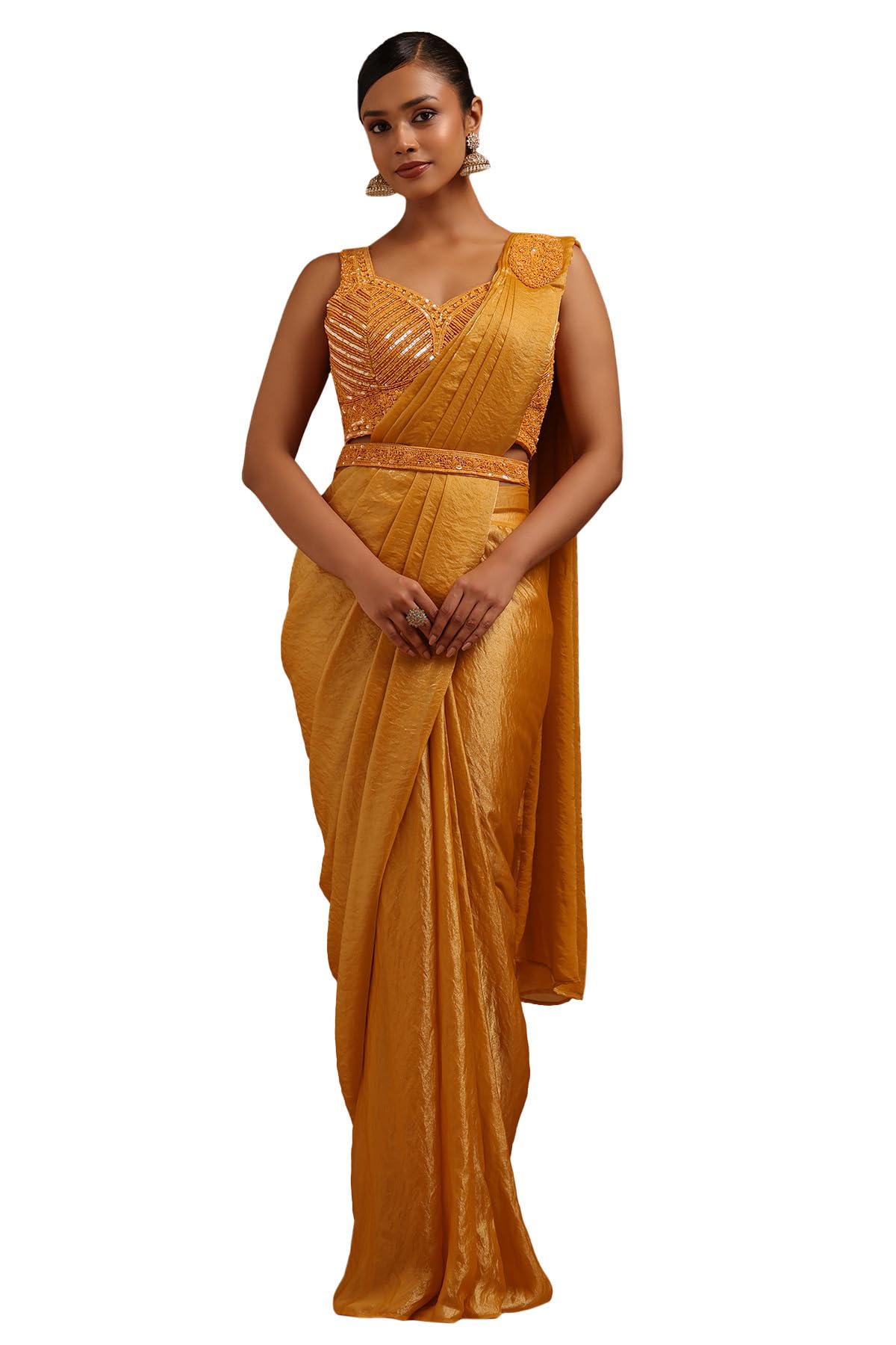 Soch Women Solid Ready-to-Wear Saree