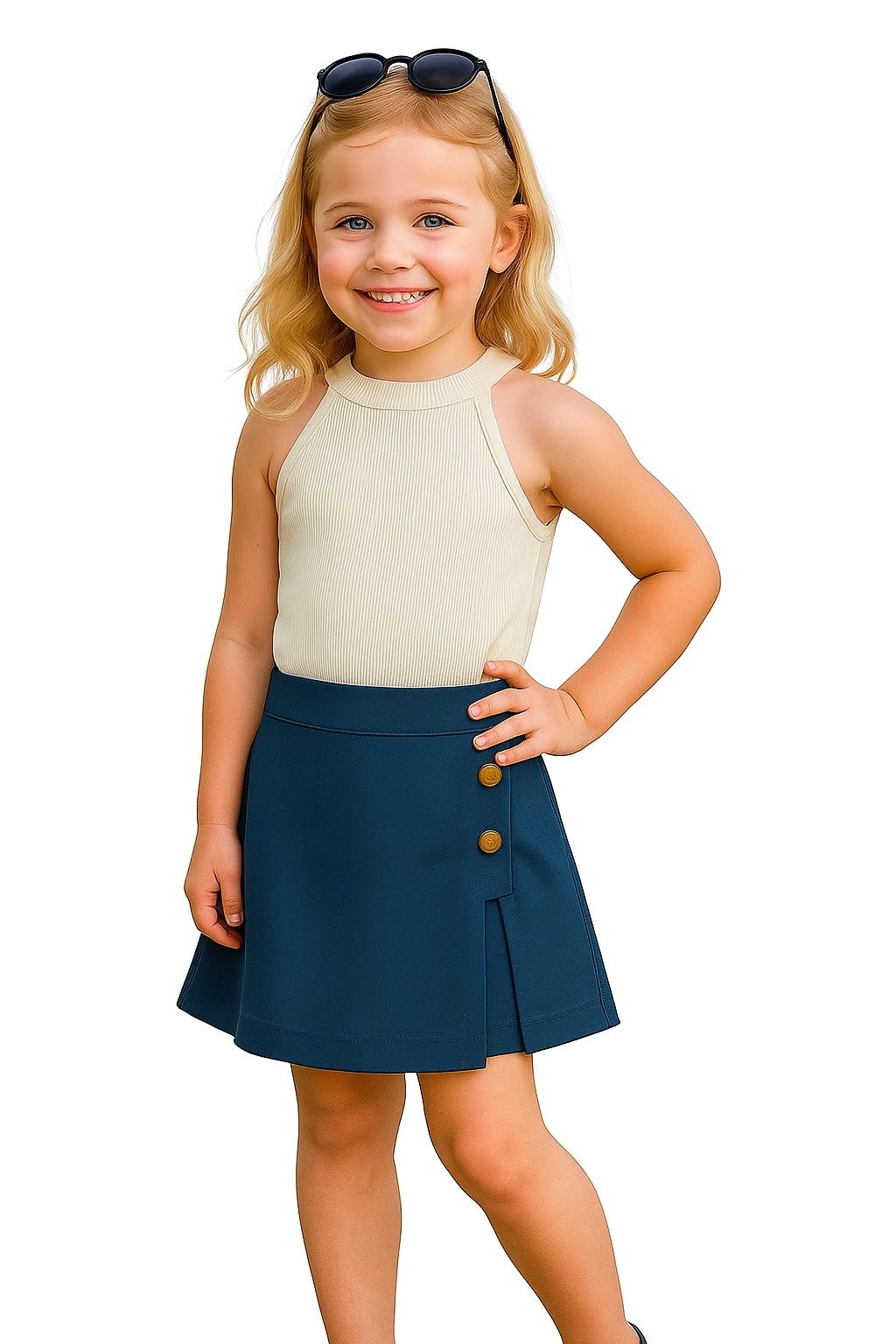 A.T.U.N. (ALL THINGS UBER NICE) Girls Stylish Two Piece Outfit Set with Sleeveless Tank Top and Skort | Casual Summer Clothing