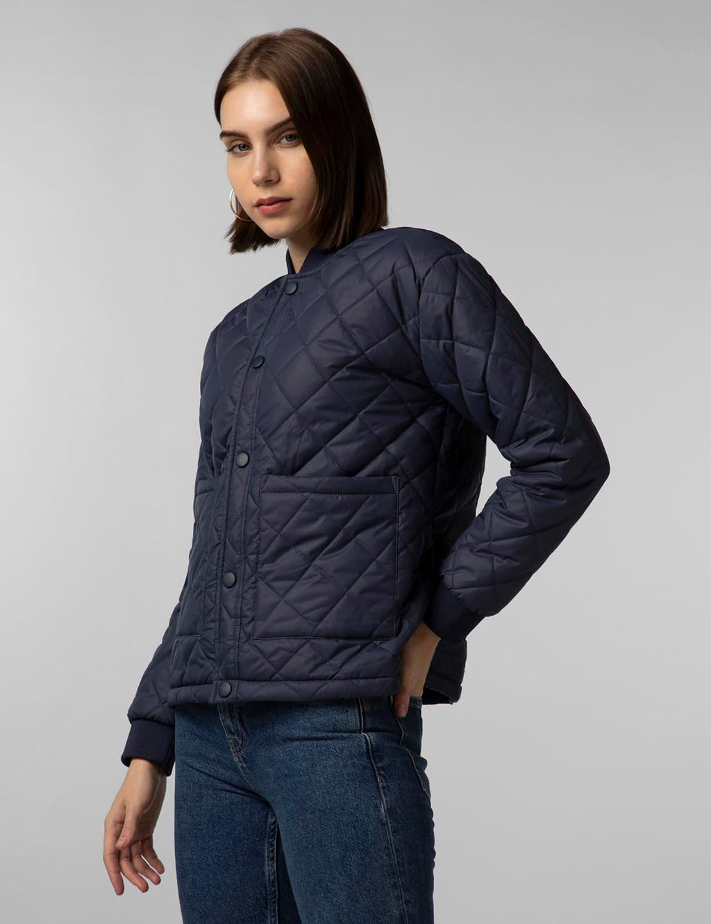 FYLTR Womens Winter Puffer Jacket with Patch Pockets - Stylish Boxy Fit | Full Sleeves | Extended Placket | Snap Button | Casua