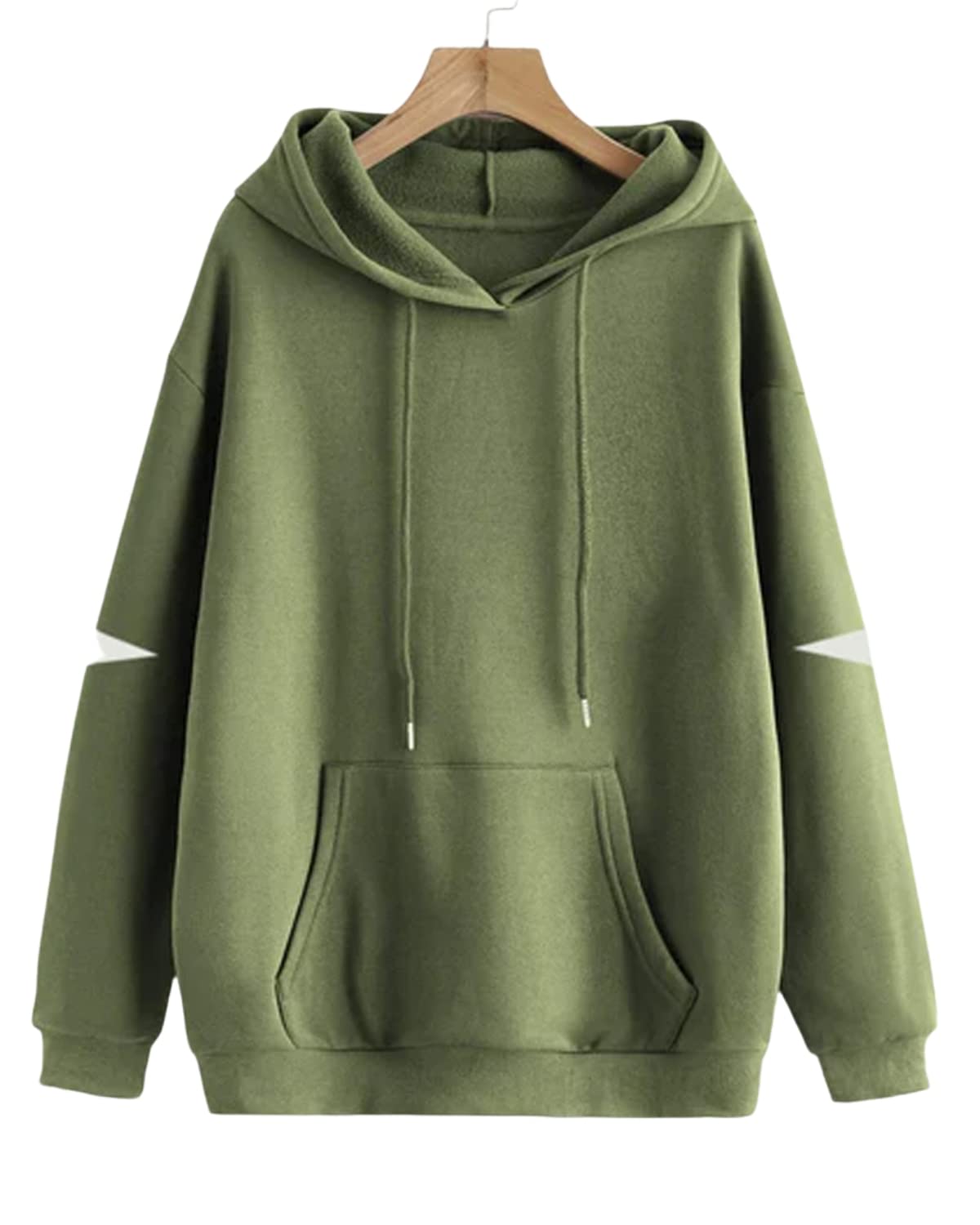 Juneberry Cotton Blend Fleece Regular Fit Elbow Cut Full Sleeve Stylish Hooded Neck Sweatshirt For Women (Jb_W208_Olive)