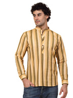 Jompers Mens Striped Short Kurta