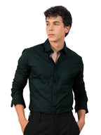 Pinkmint Mens Long Sleeve Button Down Olive Green Shirt for Men Collared Casual Formal Soild Shirt