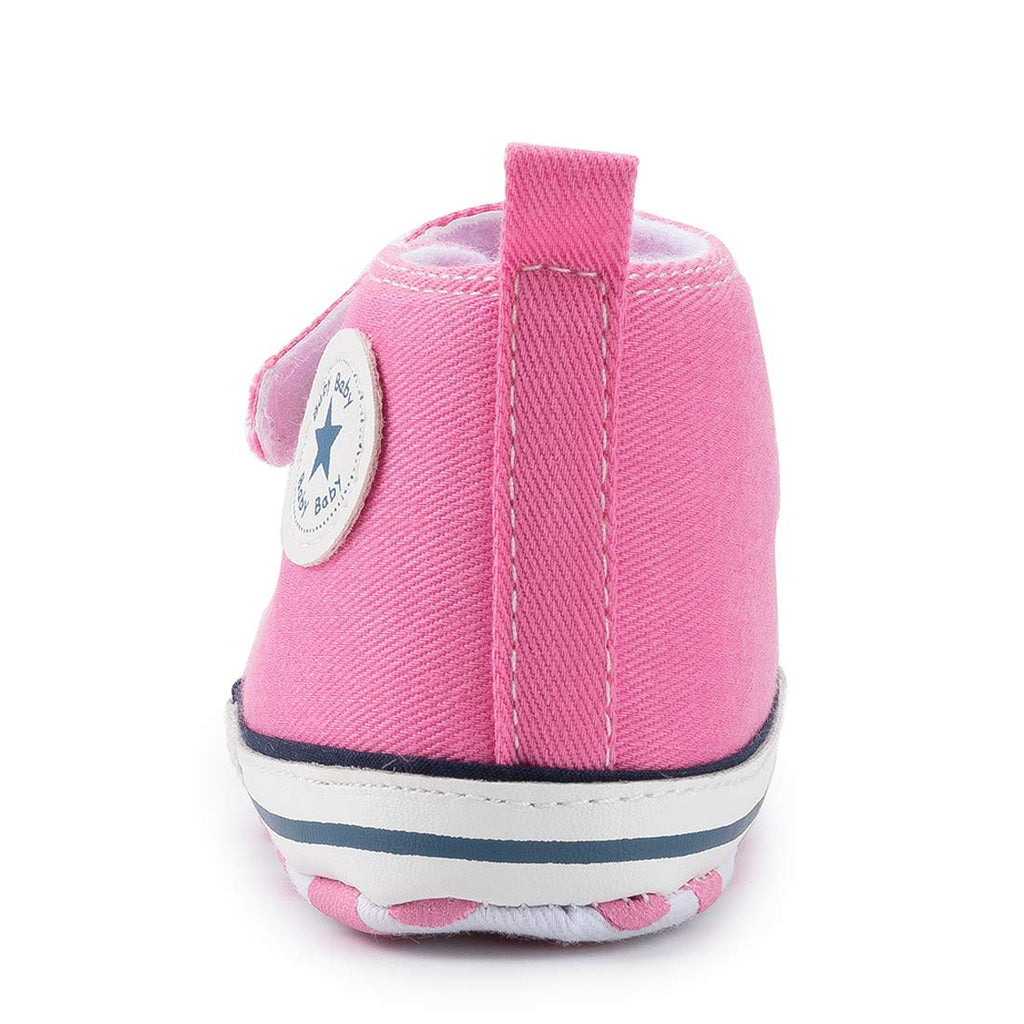 Tutoo Unisex Baby Boys Girls Star High Top Sneaker Soft Anti-Slip Sole Newborn Infant First Walkers Canvas Denim Shoes