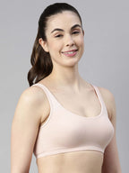 Enamor Womens Cotton Low Impact Non-Padded, Wire Free and High Coverage Full Cup Bra
