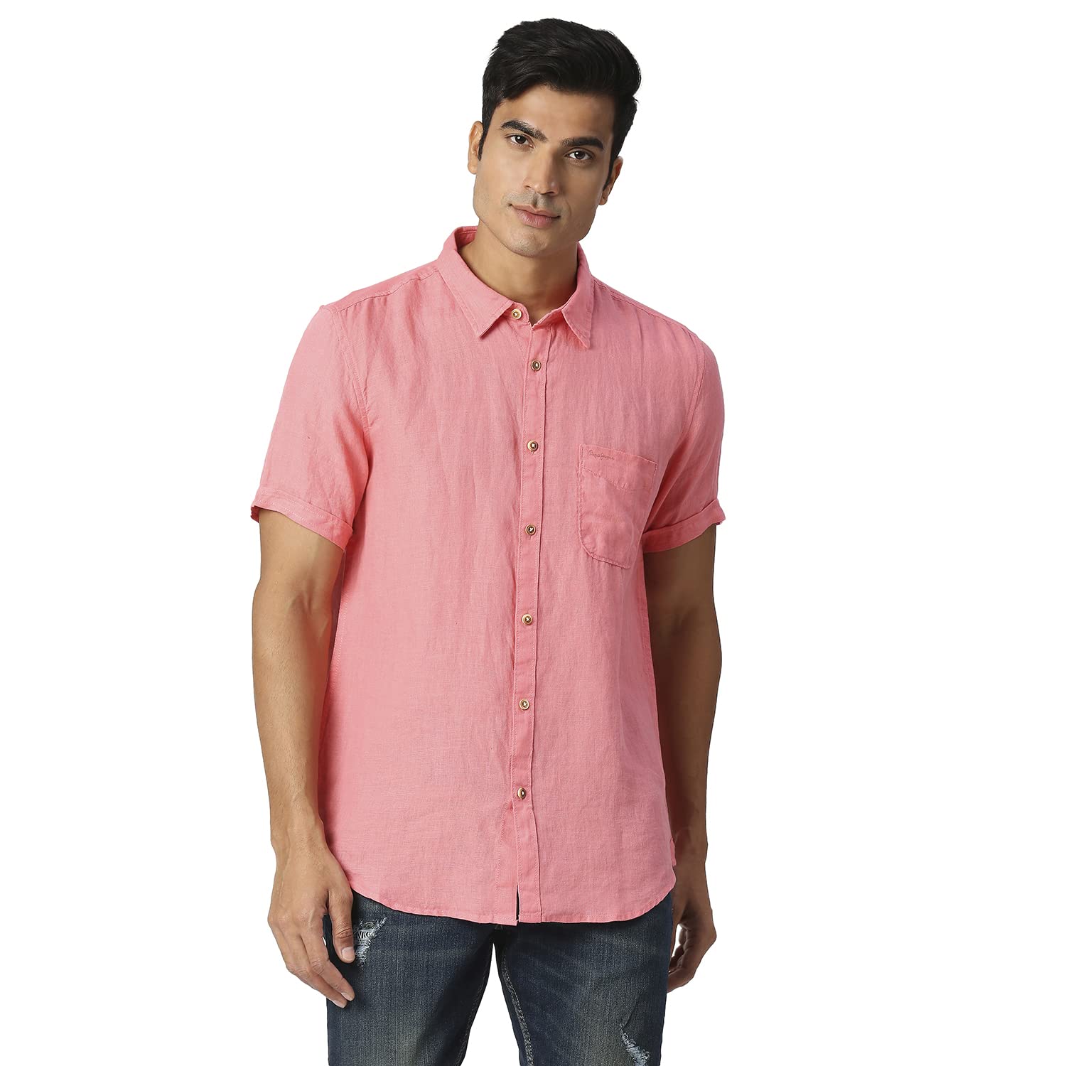Pepe Jeans Kingsman Ss Pure Linen Shirt, Fuchsia, 3Xl