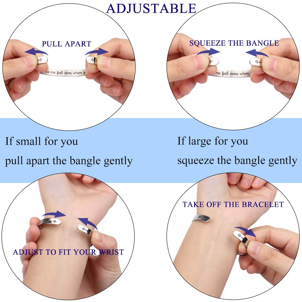 Btysun Stainless Steel Cuff Bracelet for Women, Niece Gifts from Aunt, Promise Quotes Engraved Bracelets, Birthday Christmas Jew