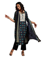 Libas WomenS Silk Blend Kurta Set (34636_Blue