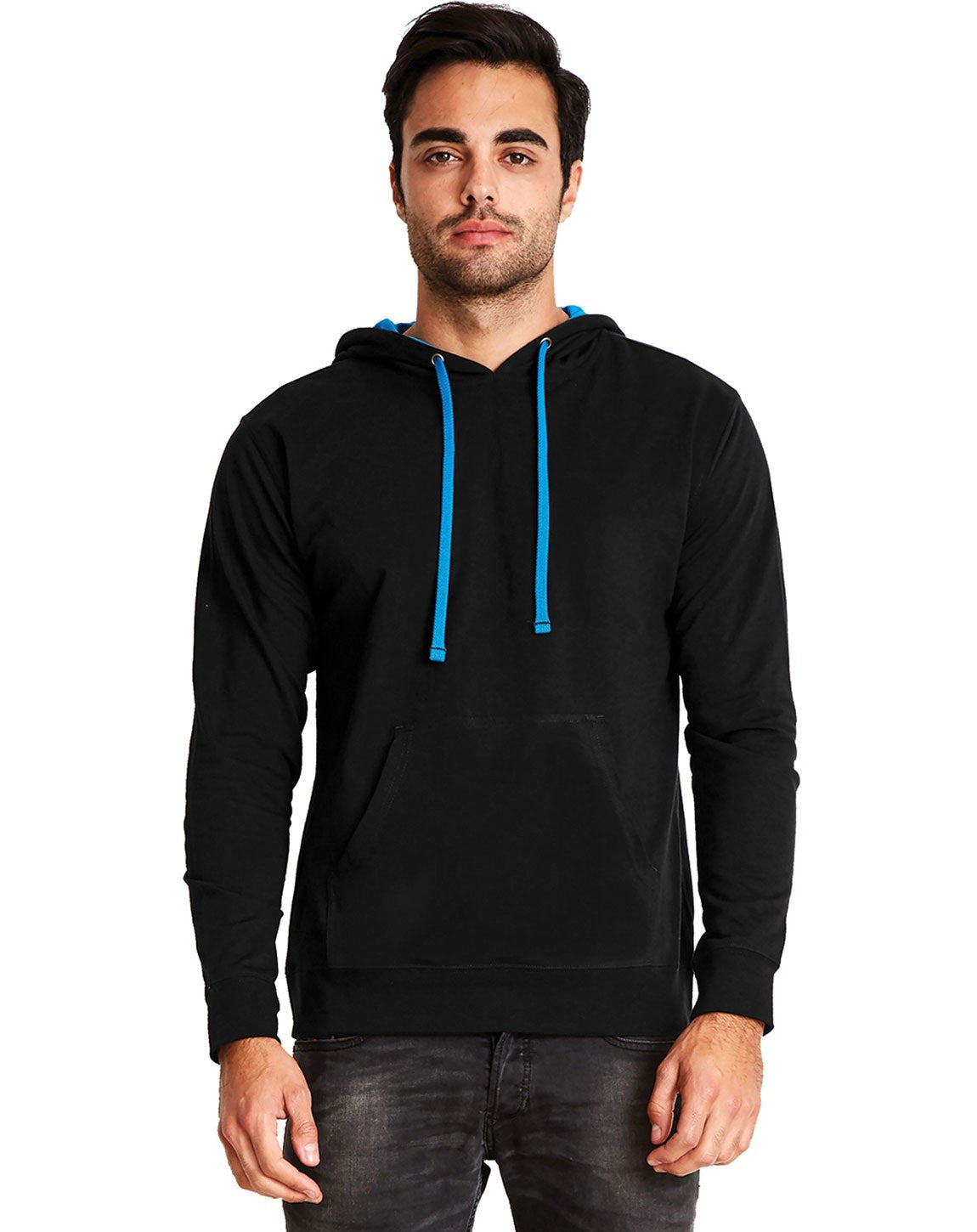 Next Level Unisex French Terry Pullover Hoody XL BLACK/ TURQUOISE