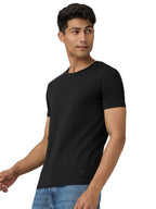 XYXX Mens Solid Regular Fit T-Shirt (XY_CR15_Tshirt_1_Black