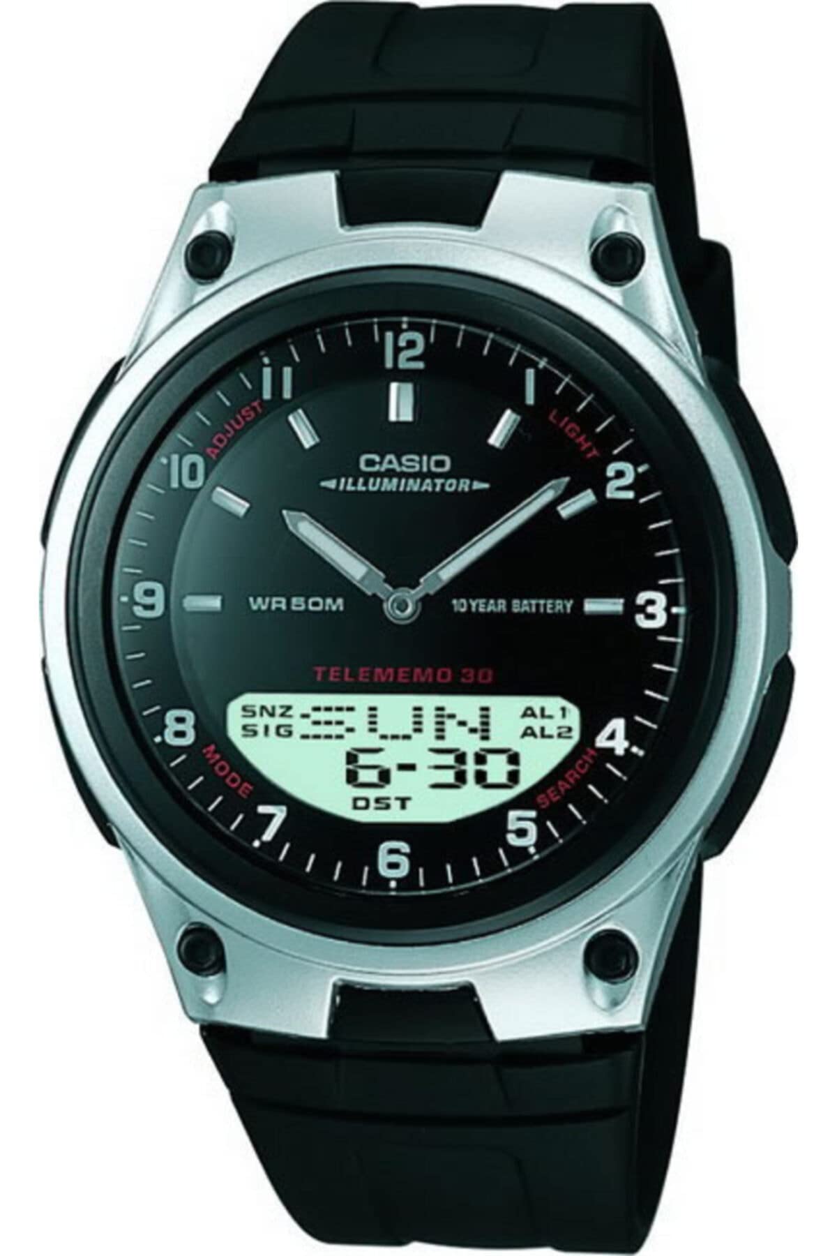 Casio AW80 Series | Mens Analog-Digital Watch | Black | 50M Water Resistance | Multi Alarms | 100 SEC Stopwatch | Countdown Time