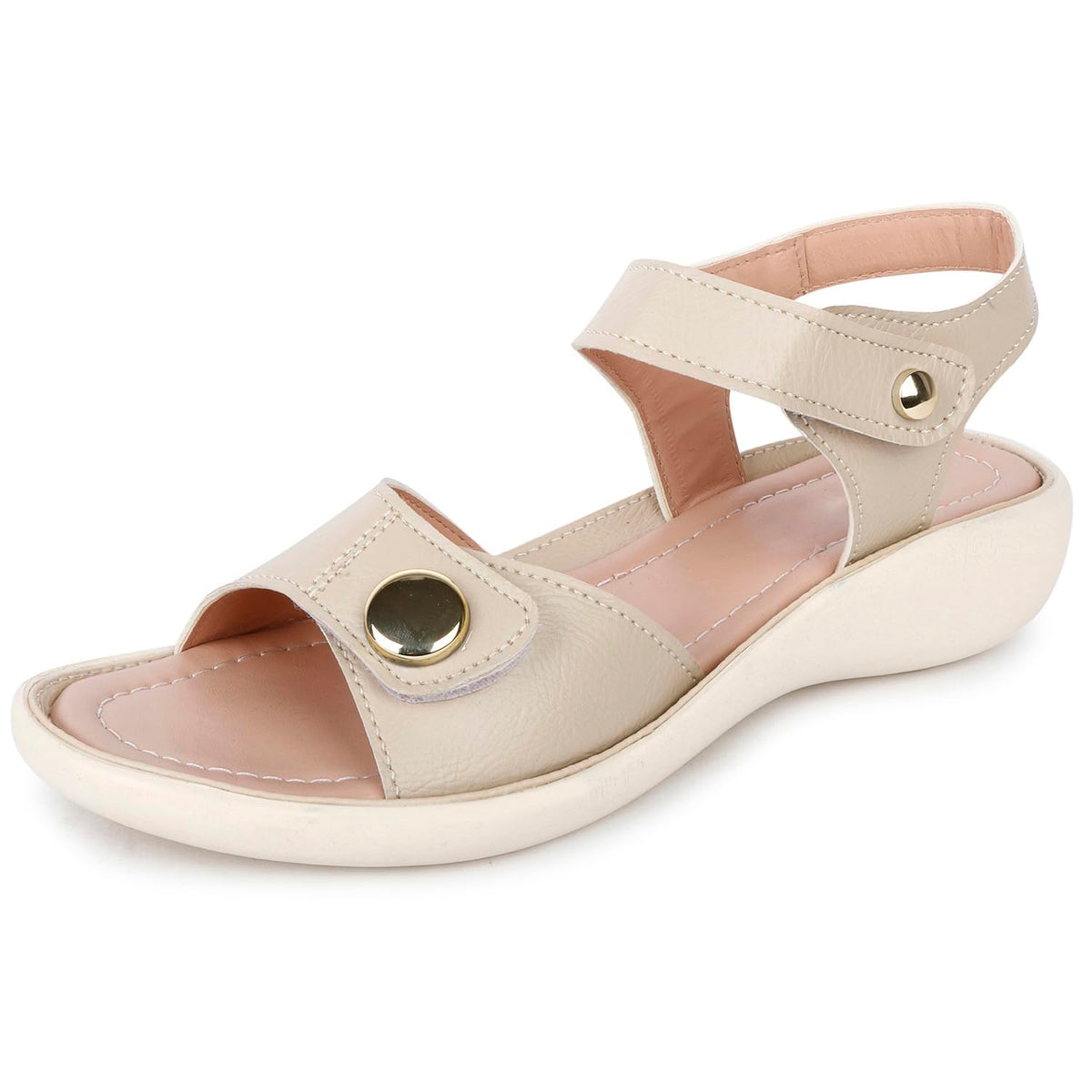 LENSBURY Women Stylish Slippers Flip Flops Cream Flat Slip on Sandals I Stylish and Casual I Comfortable & Lightweight LBFL37CR 8