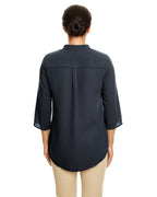 Ladies Perfect Fit34-Sleeve crepe Tunic - BLAcK - XS(D0102H7NAM6)
