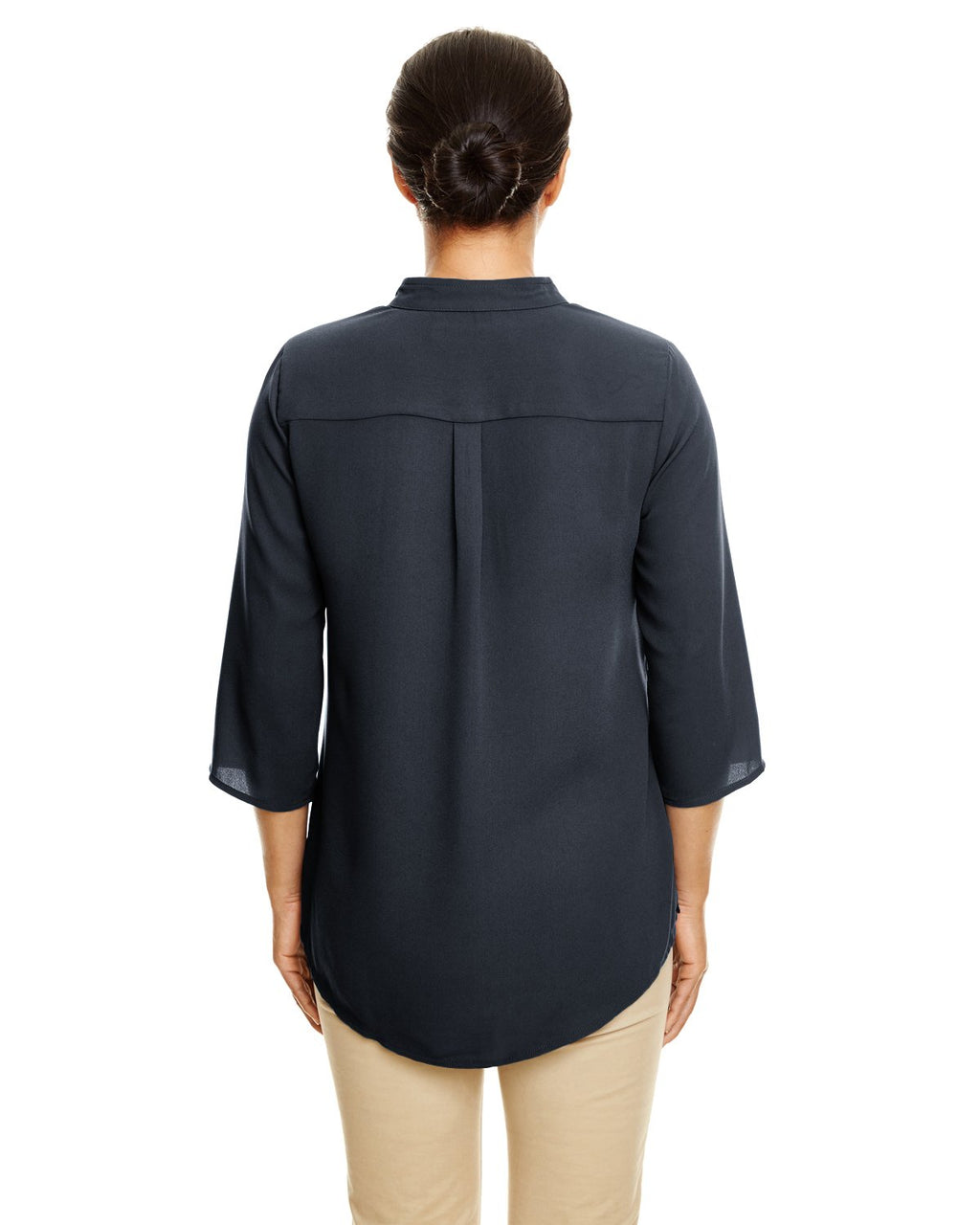 Ladies Perfect Fit34-Sleeve crepe Tunic - BLAcK - XS(D0102H7NAMX)