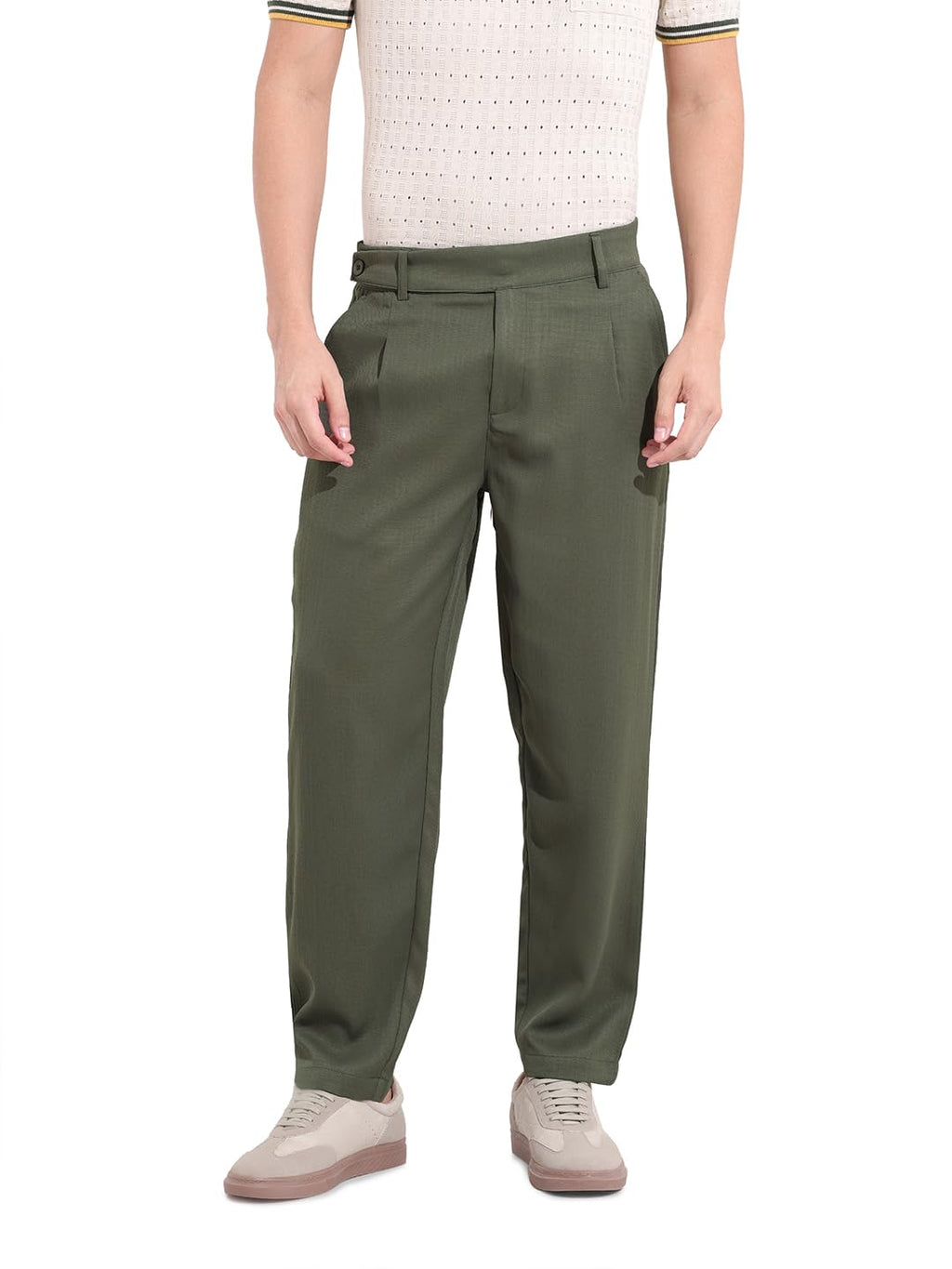 The Indian Garage Co Mens Regular Fit Solid Mid-Rise Gurkha Sweater