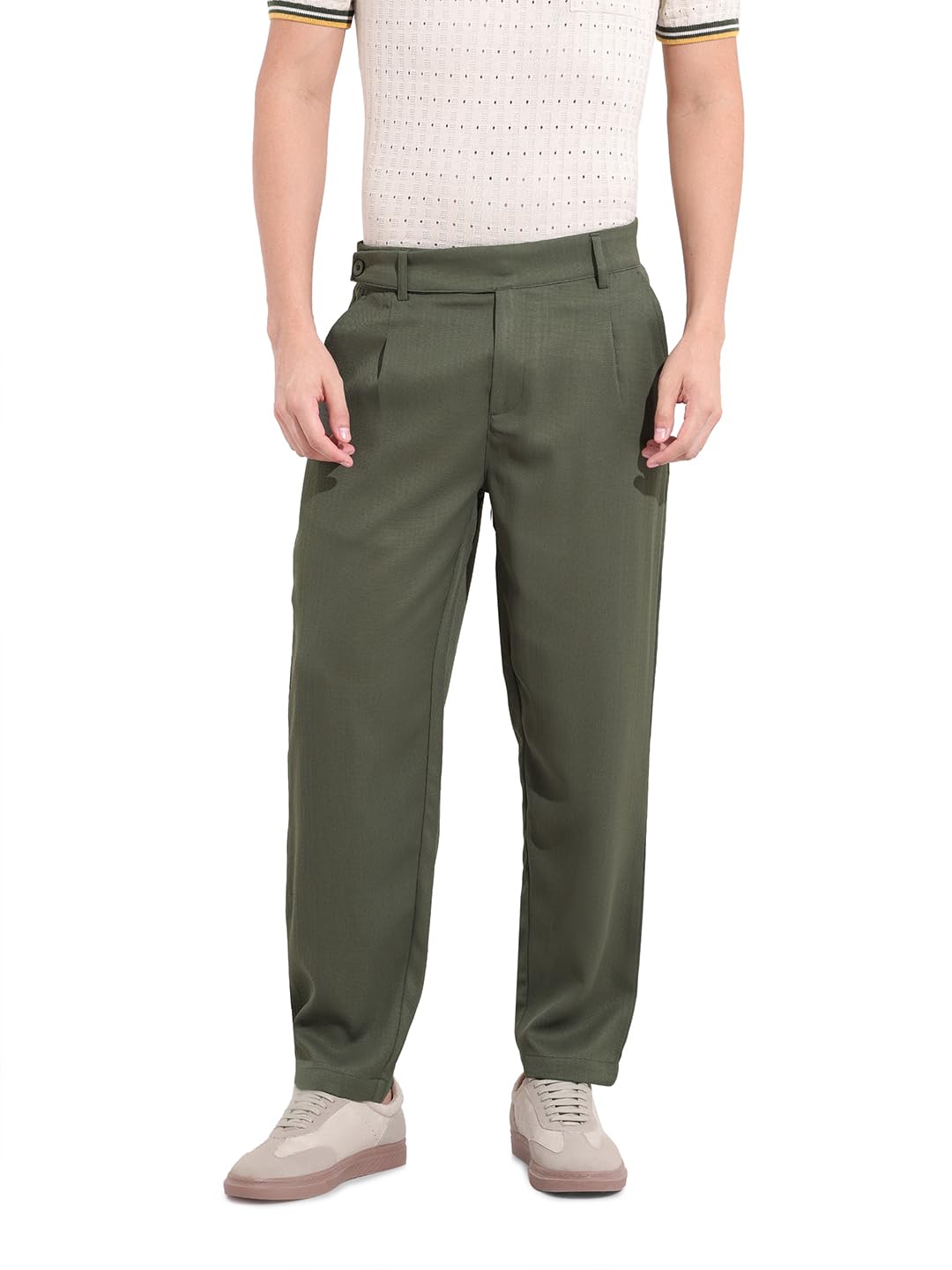 The Indian Garage Co Mens Regular Fit Solid Mid-Rise Gurkha Sweater