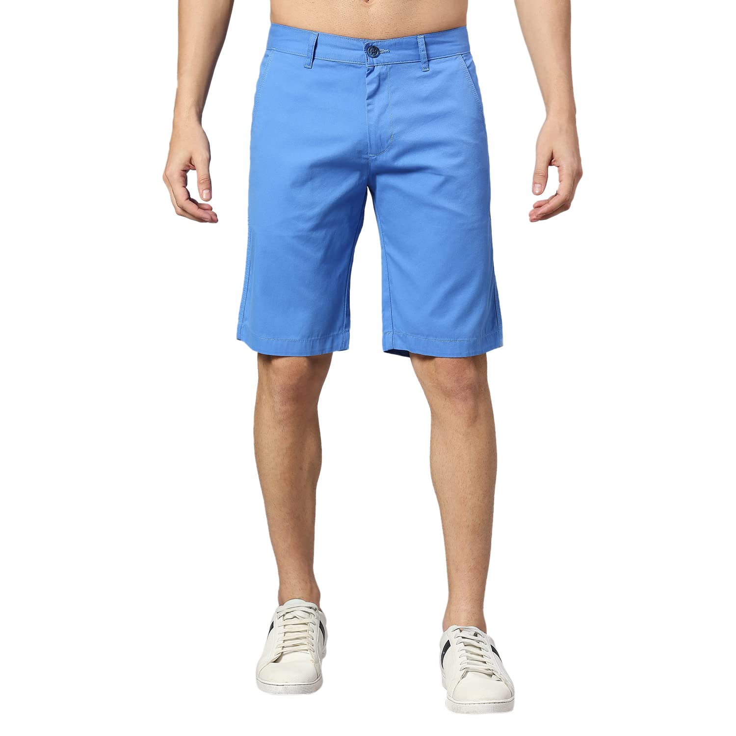 Thomas Scott Mens | 100% Cotton | Solid | Above Knee | Button Closure | Chino | Casual Shorts for Men Aqua