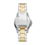 Fossil Men's Blue Quartz Stainless Steel Three-Hand Watch, Color: Two Tone/Blue Taper (Model: FS6034)