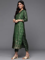 Libas Womens Silk Blend Kurta Sets (33344O_Green