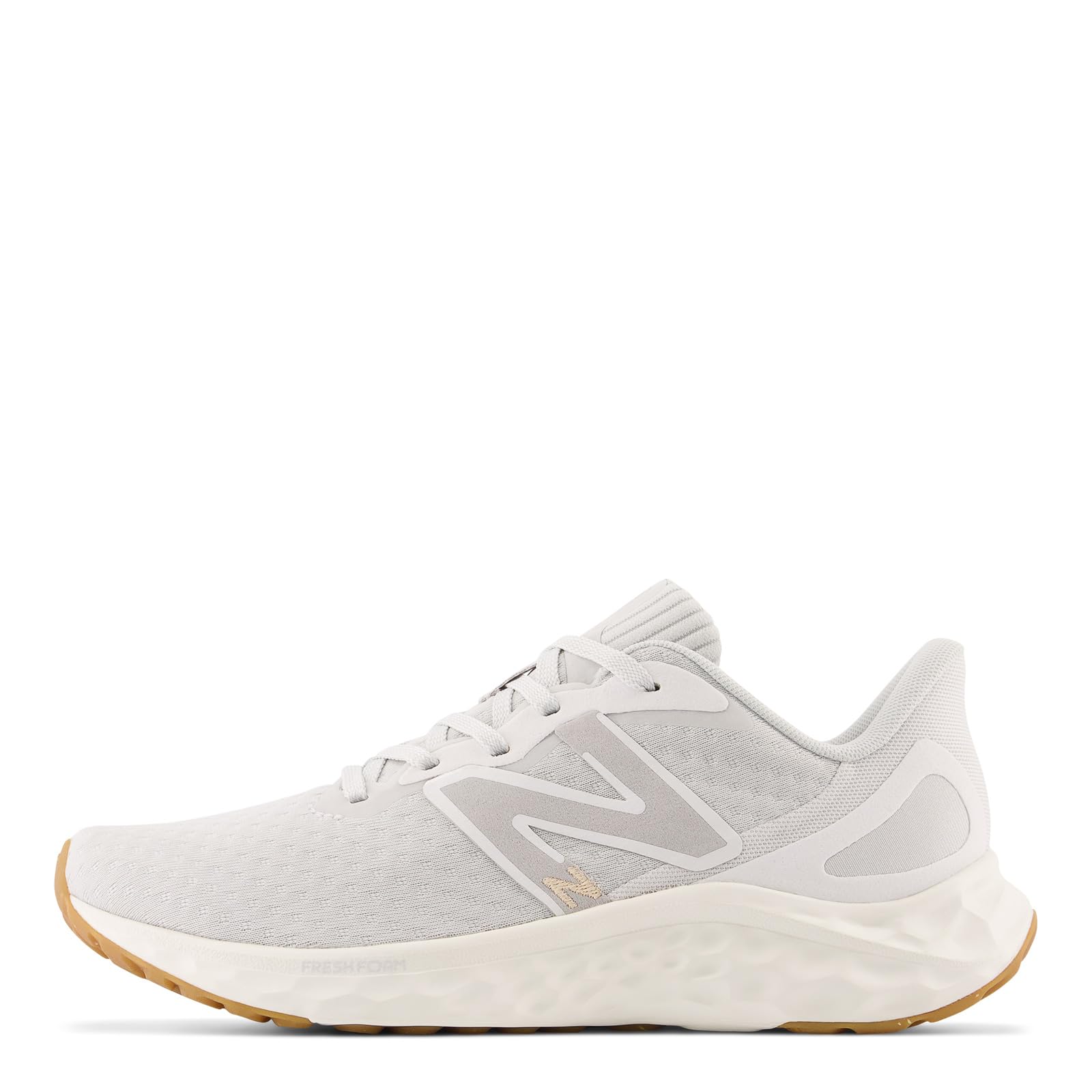 New Balance Women's Fresh Foam Arishi V4 Running Shoe, Summer Fog/Nimbus Cloud/Light Gold Metallic, 7.5 Wide