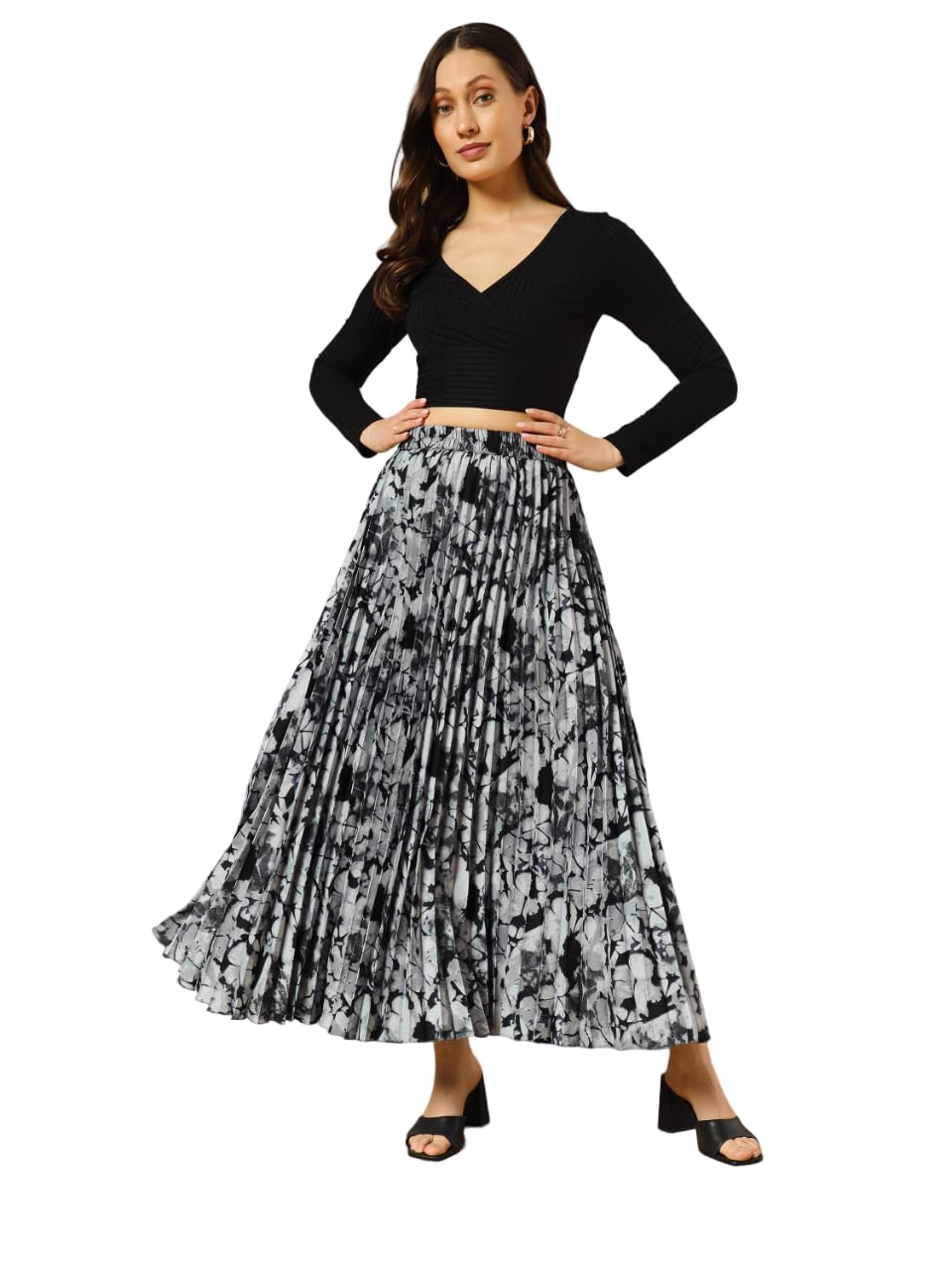 Kzully Crepe Western WomenS Skirts Grey