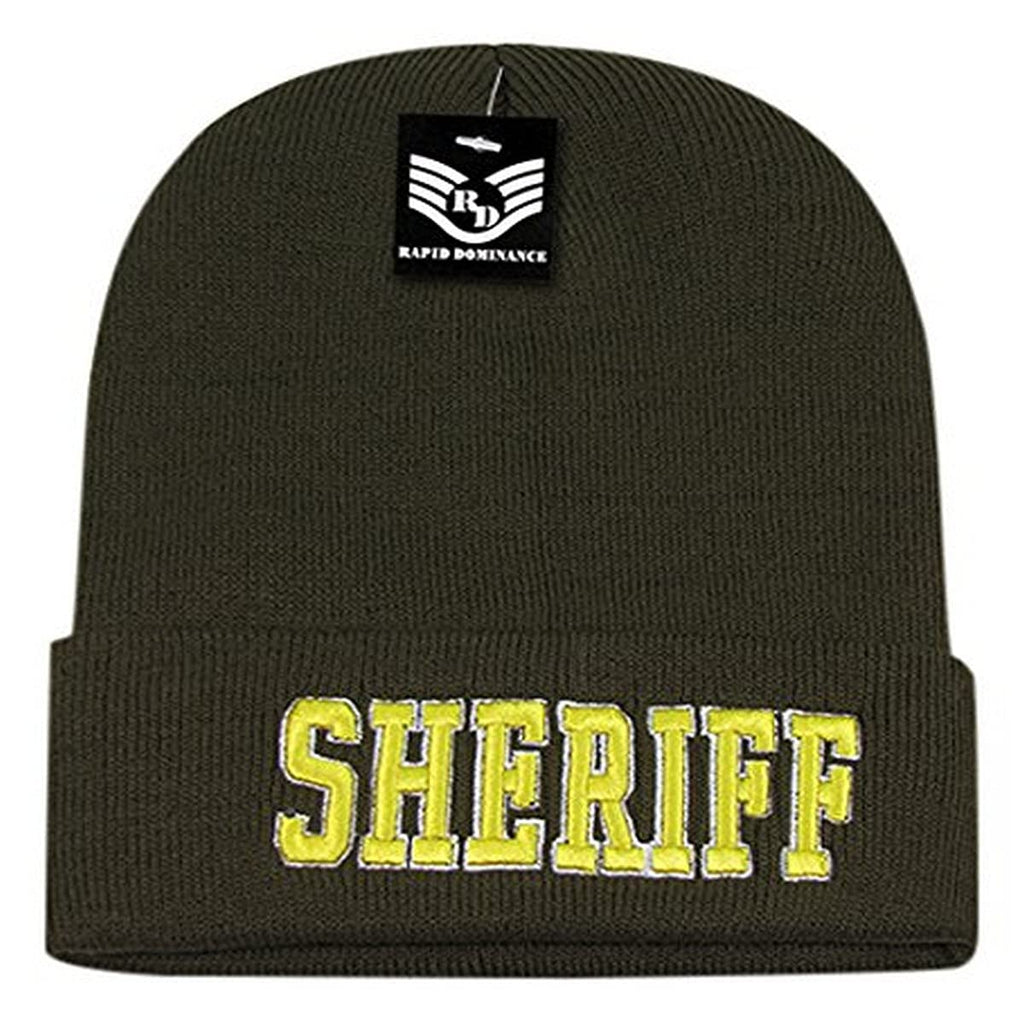 Pub/Safety Long Beanies, Sheriff, Olive
