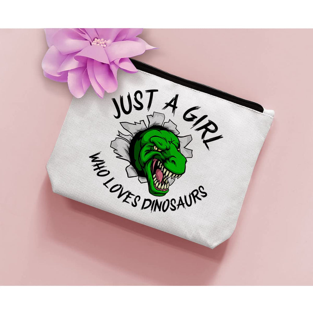 BiuNiuring Dinosaur Gift for Women, Dinosaur Gifts for Dinosaur Lovers, Dinosaur Makeup Bag, Who Loves Dinosaurs Cosmetic Bag