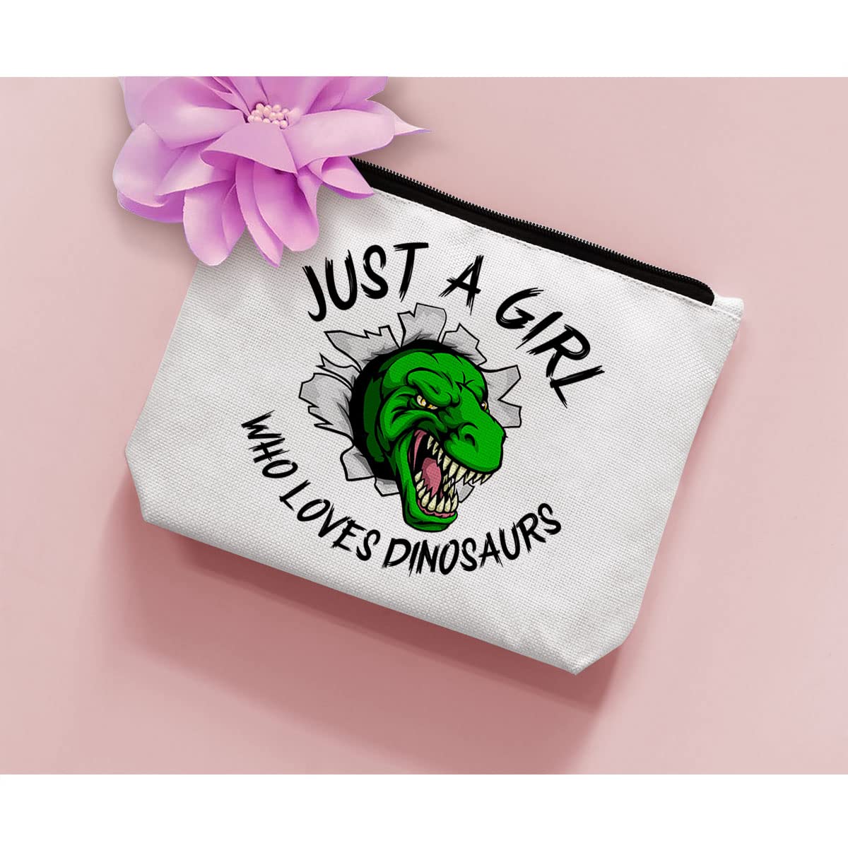 BiuNiuring Dinosaur Gift for Women, Dinosaur Gifts for Dinosaur Lovers, Dinosaur Makeup Bag, Who Loves Dinosaurs Cosmetic Bag