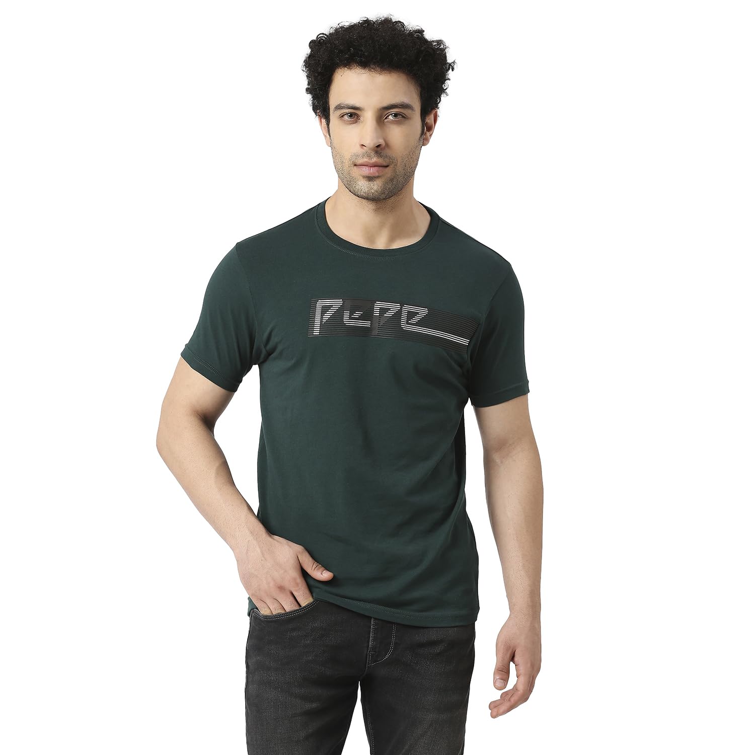 Pepe Jeans MenS Slim Fit T-Shirt (Pm509025665L_Bottle Green