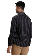 Turtle Men 100% Cotton Slim Fit Black Casual Shirt