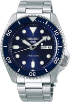 SEIKO SRPD51 Automatic Watch for Men - 5 Sports - Blue Sunray Dial, Day/Date Calendar, LumiBrite Hands and Markers, and Rotating