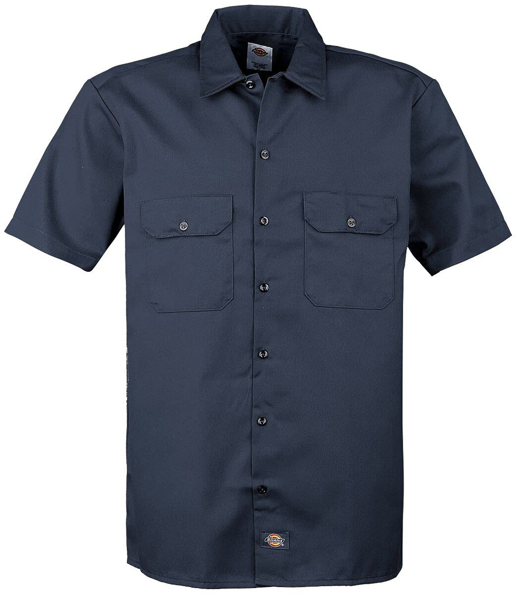 Dickies mens Short-sleeve Work Shirt, Navy, Small