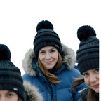Fear0 NJ Warmest Plush Insulated Lining Knit cable Pom-Pom Beanie Hat Women(D0102H79VM6)
