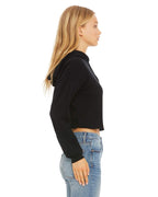 Ladies cropped Fleece Hoodie - PEAcH - S(D0102H7WEH2)