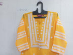 ANNI DESIGNER Womens Cotton Blend Straight Chikankari Embroidered Kurta (STHO-Mustard-NW_L_Mustard_Large)