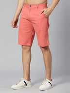 Thomas Scott Mens | 100% Cotton | Solid | Above Knee | Button Closure | Chino | Casual Shorts for Men Coral