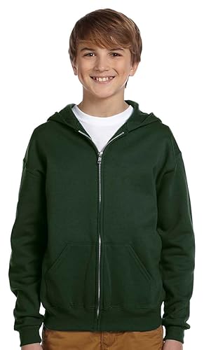 Youth 8 oz NuBlend Fleece Full-Zip Hooded Sweatshirt - J NAVY - L(D0102HI3U37)
