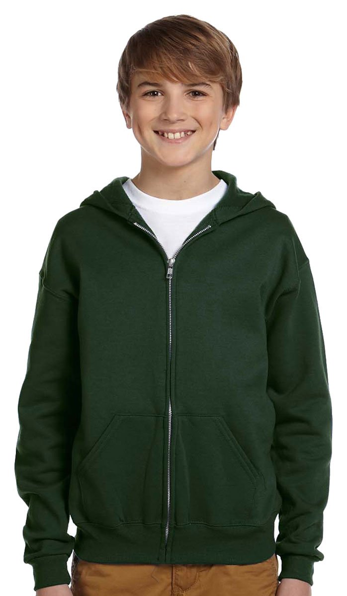 Youth 8 oz NuBlend Fleece Full-Zip Hooded Sweatshirt - J NAVY - L(D0102HI3F7V)