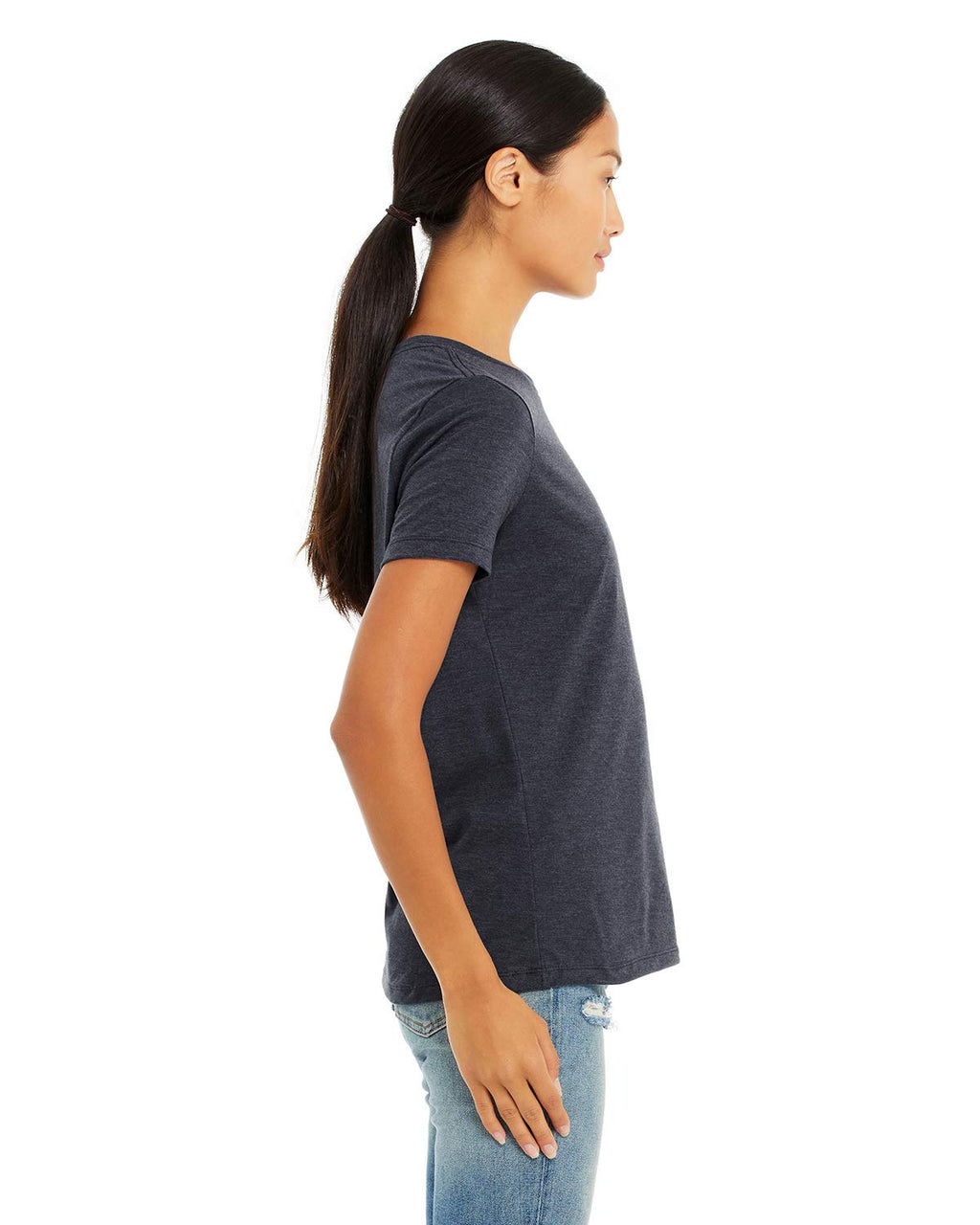 Bella Canvas Ladies' Relaxed Heather CVC Short-Sleeve T-Shirt 2XL Heather Navy