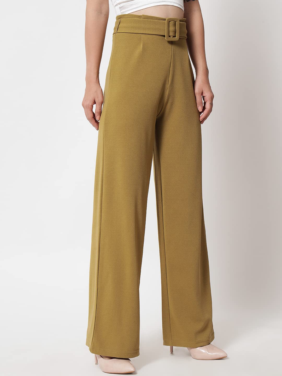 Kotty Pack Of 2 Women Flared Fit Multicolor Viscose Rayon Trousers
