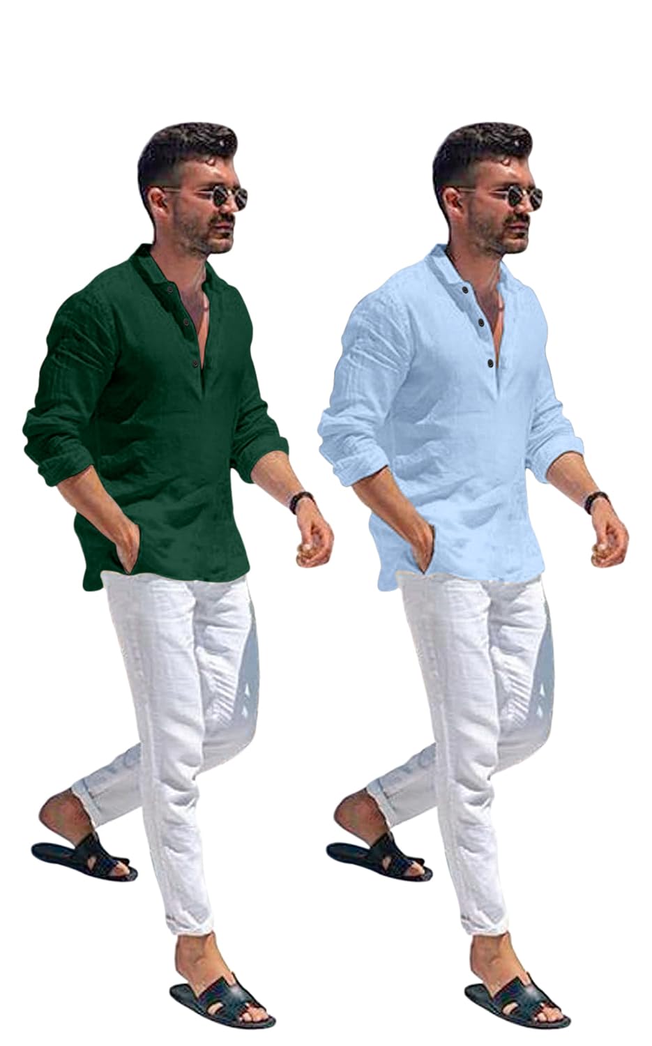 Zartha MenS Regular Fit Solid Pattern Cotton Blend Kurta With Spread Collar Long Sleeve And Standard Length | Shirt For Man