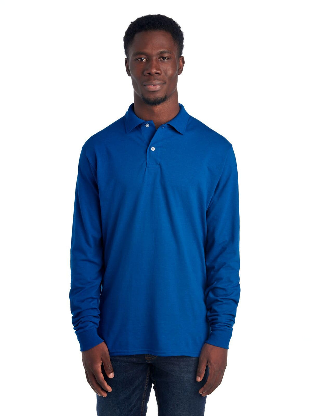 Jerzees Men's SpotShield Stain Resistant Polo Shirts (Short & Long, Long Sleeve-Royal Blue, X-Large