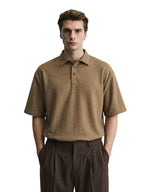 The Indian Garage Co Mens Boxy Half Sleeves Textured Round Neck T-Shirt