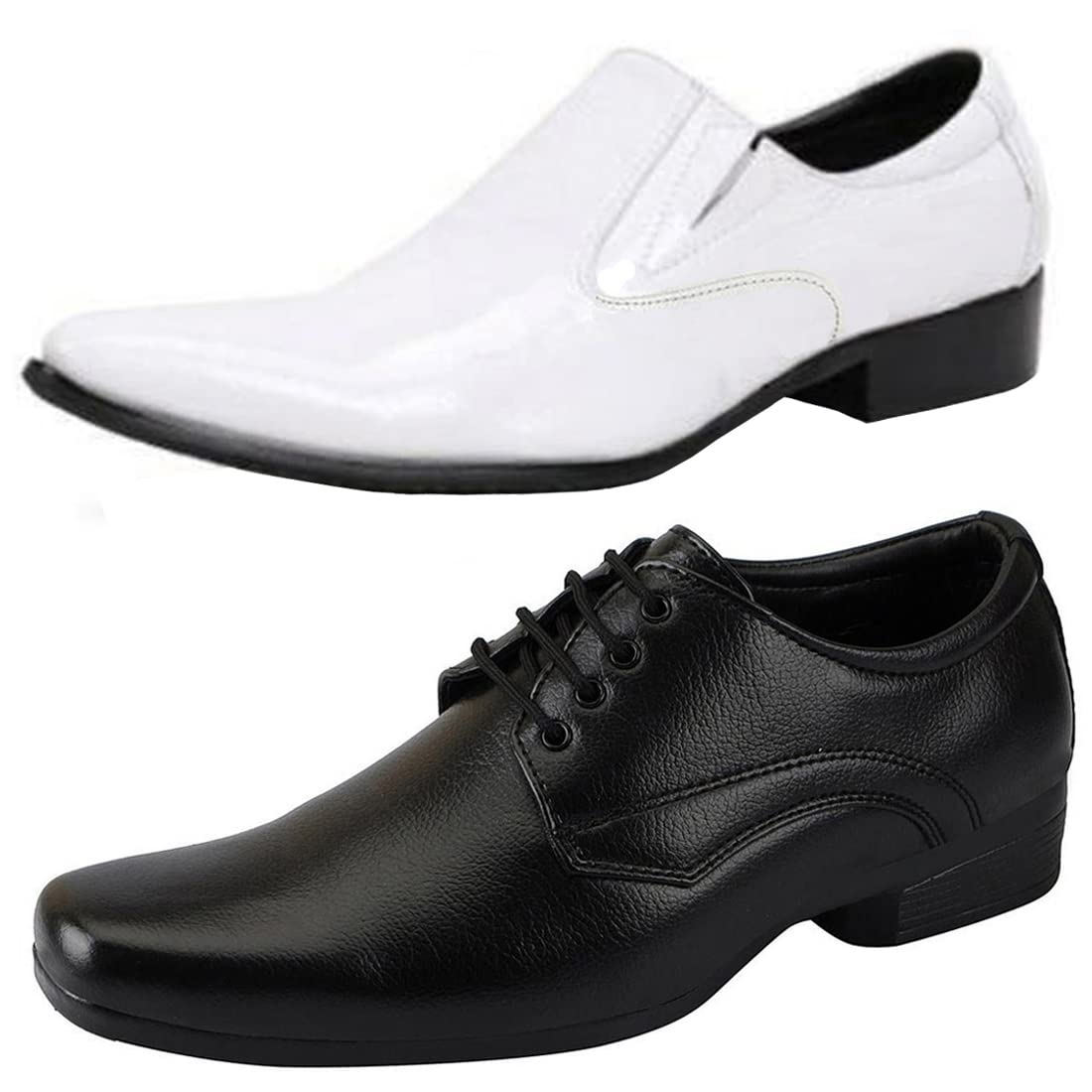 Trendy Formal Shoes/Party Shoes/ 2 Shoes Combo with Free Belt for Men and Boys (BAZAAR8030_VTR401Wht) Multicolor 10