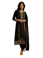Libas WomenS Silk Blend Kurta Sets (48030_Black