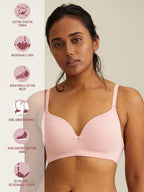 Nykd WomenS Cotton Lightly Padded Seamless Wire Free Everyday T-Shirt Bra For Women Daily Use Wireless, 3/4Th Coverage Bra, Nyb