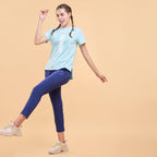 Enamor Athleisure Womens Mid Rise Relaxed Fit 7/8 Length Quick Dry 4 Way Stretch Antimicrobial Smart Active Travel Pants - E068