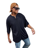Bewakoof Heavy Duty 1.0 Mens Solid Oversized T-Shirt_580055_Black_S