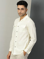 Thomas Scott Double Pocket Regular Fit Long Sleeve Casual Tshirt for Mens Cream
